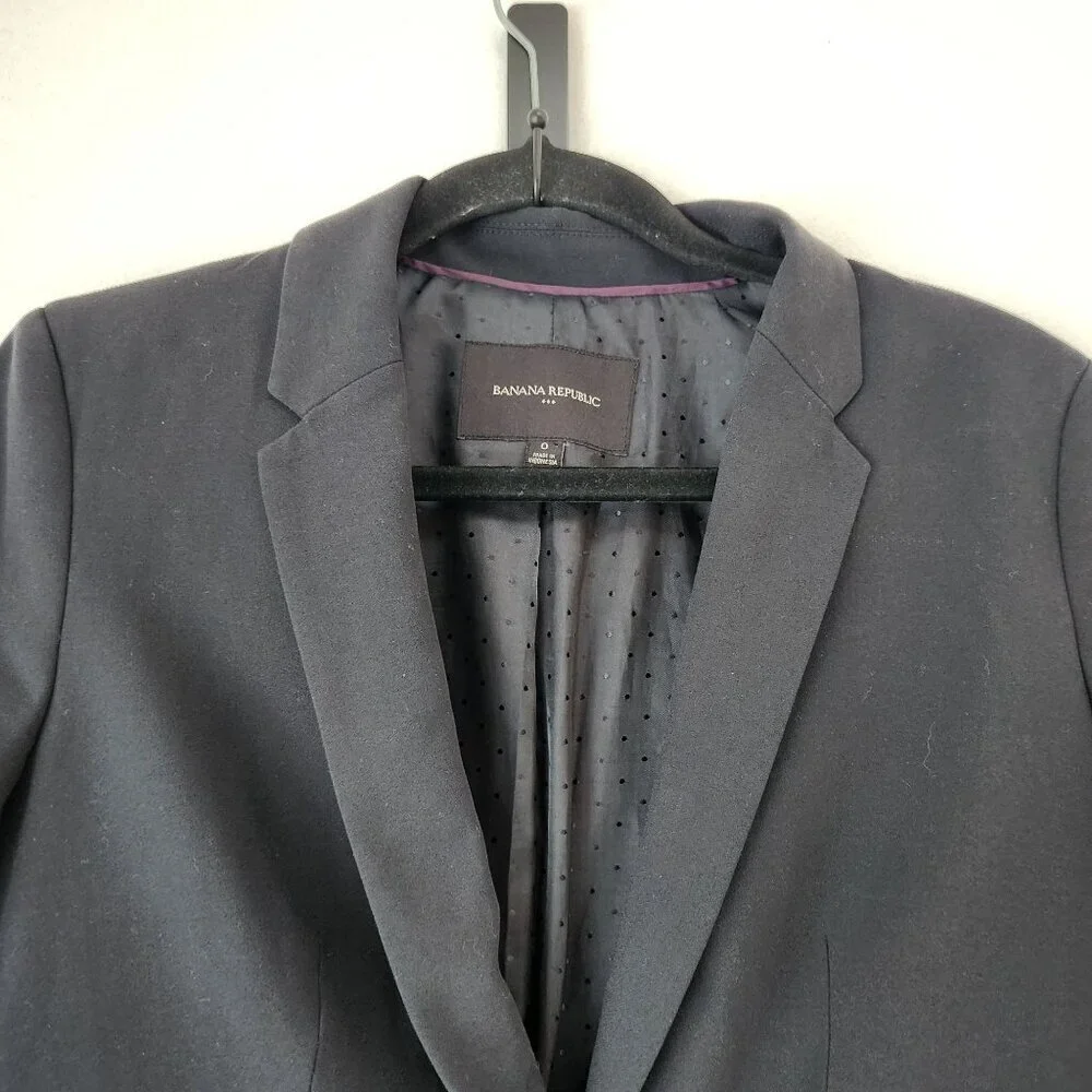 Banana Republic Black Blazer Jacket Career Professional Fitted Women's 0